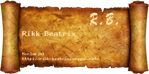 Rikk Beatrix névjegykártya
